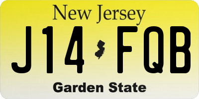 NJ license plate J14FQB