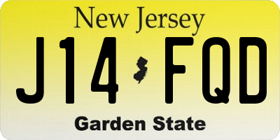 NJ license plate J14FQD