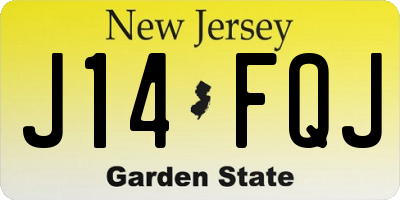 NJ license plate J14FQJ