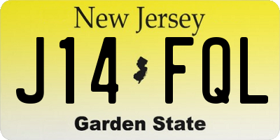 NJ license plate J14FQL