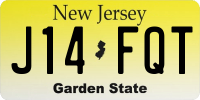 NJ license plate J14FQT