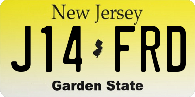 NJ license plate J14FRD