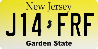 NJ license plate J14FRF