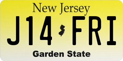 NJ license plate J14FRI