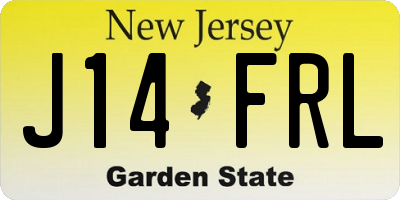 NJ license plate J14FRL
