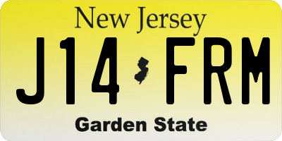 NJ license plate J14FRM