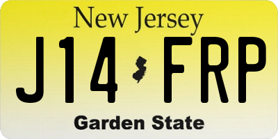 NJ license plate J14FRP