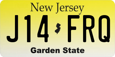 NJ license plate J14FRQ