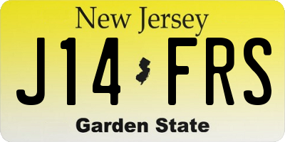 NJ license plate J14FRS