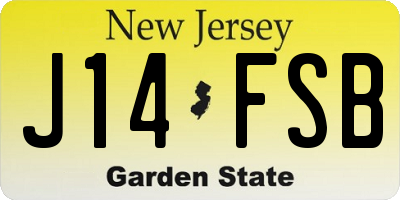 NJ license plate J14FSB