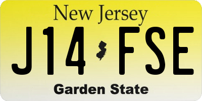NJ license plate J14FSE