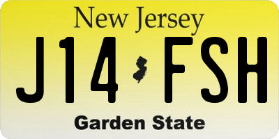 NJ license plate J14FSH