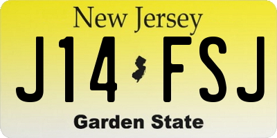 NJ license plate J14FSJ