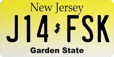 NJ license plate J14FSK