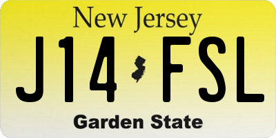 NJ license plate J14FSL