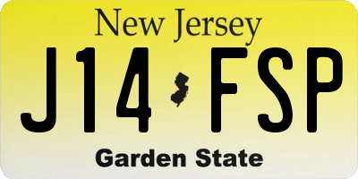 NJ license plate J14FSP