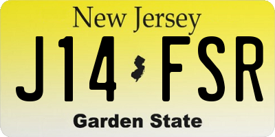 NJ license plate J14FSR