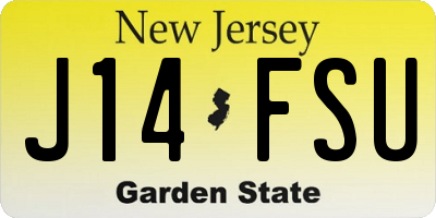 NJ license plate J14FSU