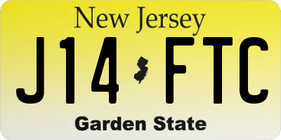 NJ license plate J14FTC