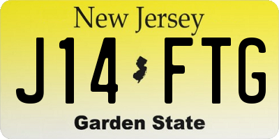 NJ license plate J14FTG