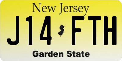 NJ license plate J14FTH