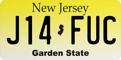 NJ license plate J14FUC