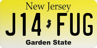 NJ license plate J14FUG