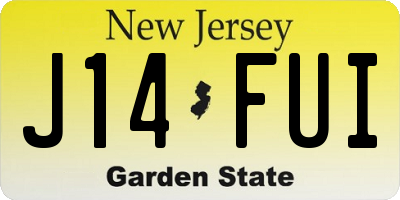 NJ license plate J14FUI