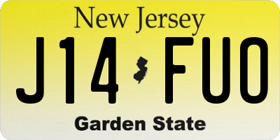 NJ license plate J14FUO