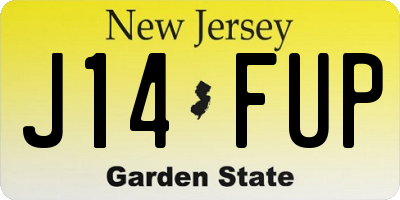 NJ license plate J14FUP