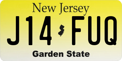 NJ license plate J14FUQ