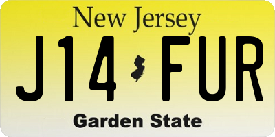 NJ license plate J14FUR