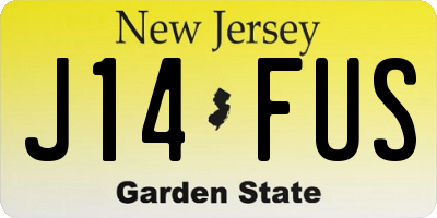 NJ license plate J14FUS