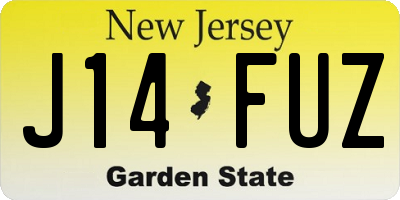 NJ license plate J14FUZ