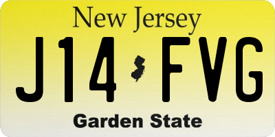 NJ license plate J14FVG