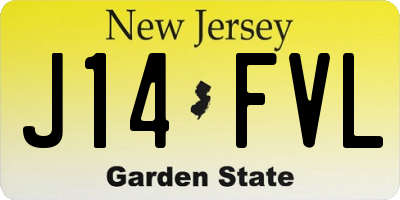 NJ license plate J14FVL