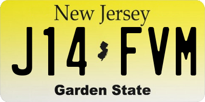 NJ license plate J14FVM