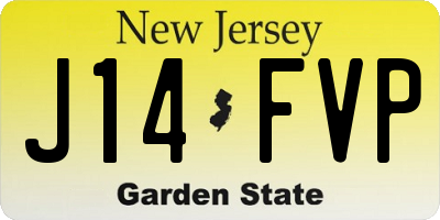 NJ license plate J14FVP