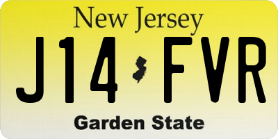 NJ license plate J14FVR