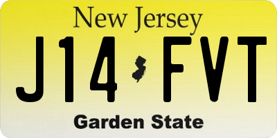 NJ license plate J14FVT