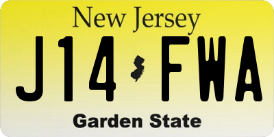 NJ license plate J14FWA