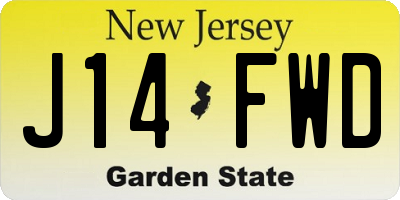 NJ license plate J14FWD