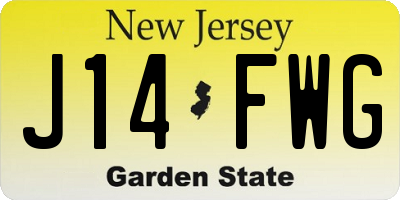 NJ license plate J14FWG