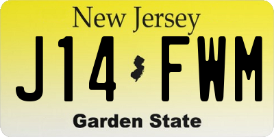 NJ license plate J14FWM