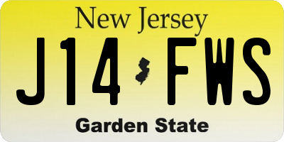 NJ license plate J14FWS