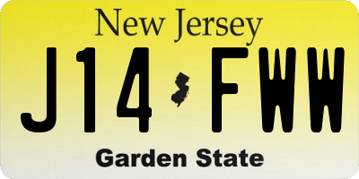 NJ license plate J14FWW
