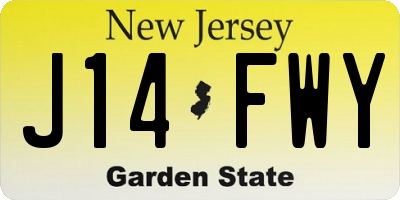 NJ license plate J14FWY