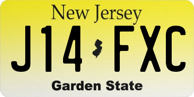 NJ license plate J14FXC