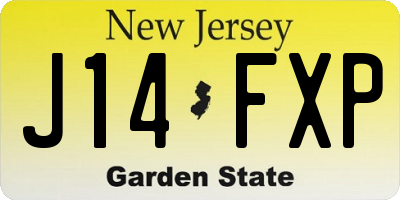 NJ license plate J14FXP