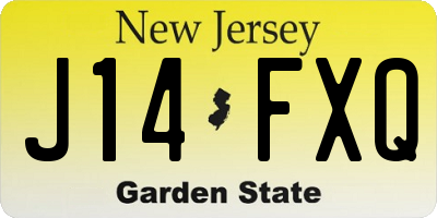 NJ license plate J14FXQ